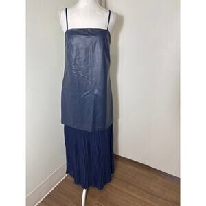 grey knee length cocktail dress Cloudy Grey Yarn Dyed Cotton Knee Length Sheath Dress 48" / Regular (5'2"